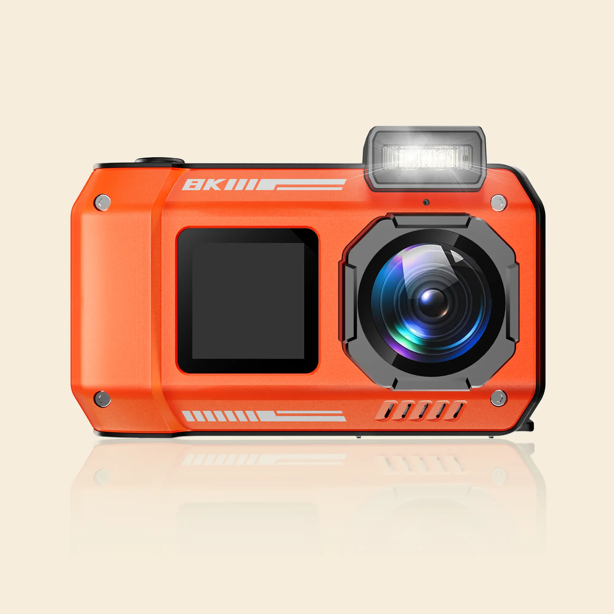 Maxmango D50 8K Underwater Digital Camera Dual-Screen Waterproof Camera