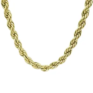 Women's Dainty Twist Braided Rope Gold Choker Necklace - 18" Stainless Steel Rope Chain, Simple Costume Jewelry Accessory, Dainty Necklace, Braided Rope Necklaces