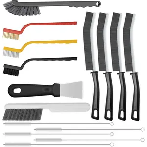 15pcs Crevice Cleaning Brush, Hard Bristle Scrub Brushes Tools, Multifunctional Grout Brush for Home, Bathroom, Ktichen, Window and Corners