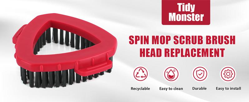 Scrub Brush Head Refills for O-Cedar RinseClean 2-Tanks System Spin Mop Replace Head for Ocedar Mopping Cleaning o cedar Triangle Scrubbing