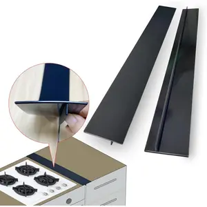 30 inch Black Stove Gap Covers (2 Pack),  Gap Filler for Stove and Counter, Oven Edge Side Gap Guards, Kitchen Range Crumb Catcher Strips between Stovetop and CountertopQuesear