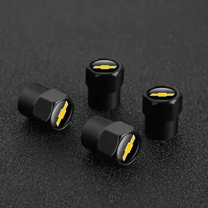 4pcs Metal Alloy Car Wheel Tire Valve Caps, Dustproof Stem Cover for Chevrolet Onix Cruze Silverado Impala Equinox Malibu Tahoe Cobalt Camaro Trax