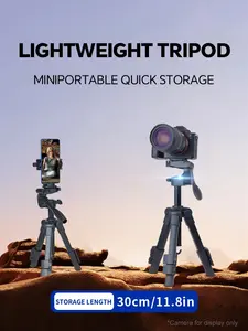 Professional desktop tripod, mobile phone and DSLR camera floor stand, high stability aluminum alloy material, high-quality and high load-bearing universal adjustment gimbal, can be used for DSLR cameras and mobile phones