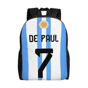 1PC Back to School First Day of School Argentina DE PAUL 7 Daypack Men Women Adult Outdoor Sports Backpack Washable Bookbag