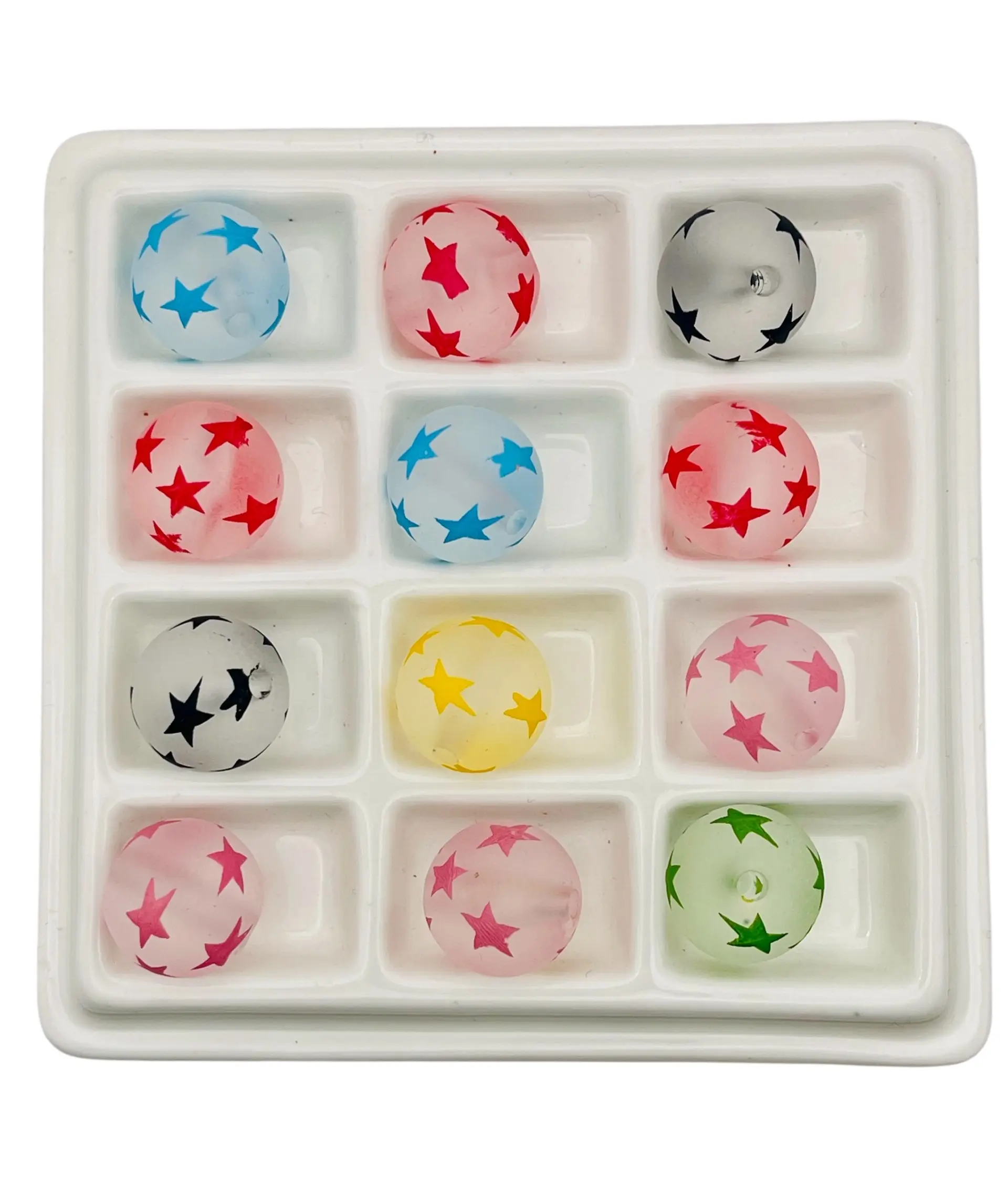Playful Bead Assortment - Cats Hearts Stars & Poodles for Creative DIY Jewelry & Crafts with Colorful Designs