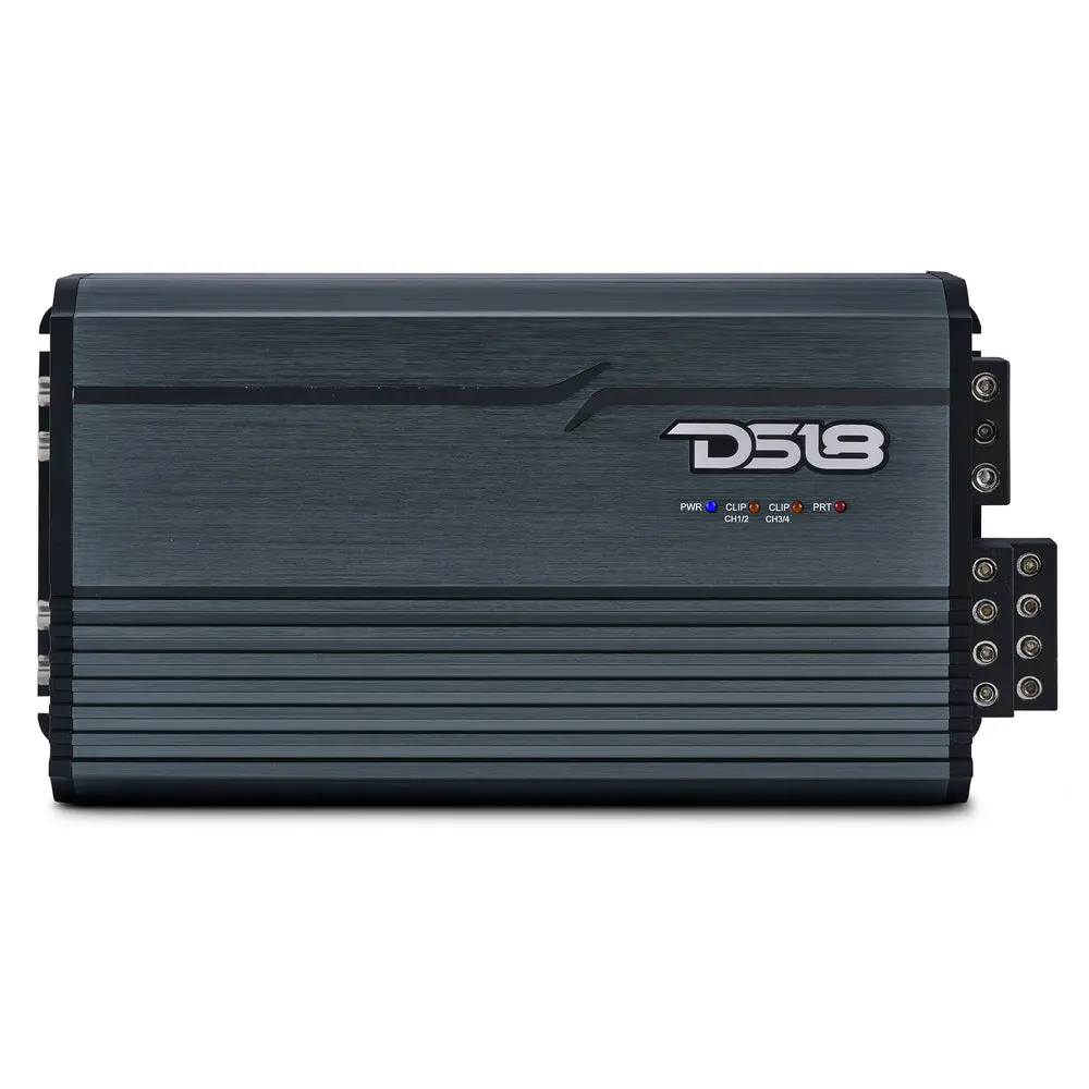 DS18 FRP-2.4K4/TI Compact 4-Channel Full-Range Class-D Amp - 2400W RMS - Titanium 4-Channel Power Amplifier, Four-Channel Power Amplifiers