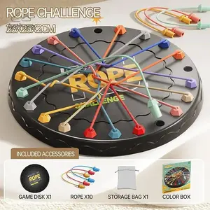 2026 New Family Travel Rope Untangling Puzzle Game Multi-Level Educational Strategy Brain Teaser Maze Toy for All Ages Kids Adults Includes 10 Colorful Ropes & Storage Bag Fun Interactive Party Favor & Travel Gift