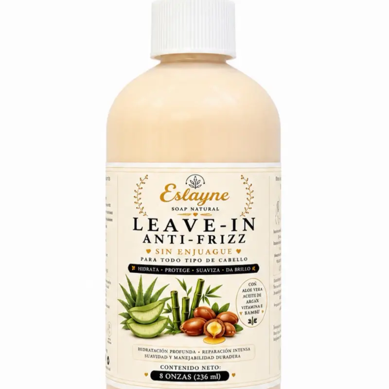 Hair Repair Anti-Frizz Lightweight Leave-In Conditioner for Daily Haircare - Moisturizes All Hair Types - Aloe Vera, Argan Oil, Bamboo Extract - 8 oz (236 ml), 200Ml