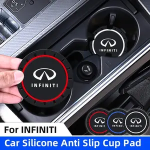 2pcs Car Cup Holder Anti Slip Insert Coaster Pad For Infiniti FX35 Q50 G37 Q30 ESQ QX50 QX60 QX70 ESQ JX35 Water Cup Holder Mats