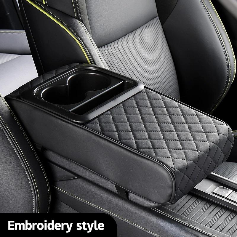 Car Center Console Storage Box with Cup Holder & Phone Stand, Durable ...