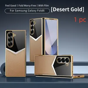 Premium Colorful Phone Case for Samsung Galaxy Z Fold7/6/5/4/3, With a Tempered Glass, Anti-Slip, Shockproof, Electroplated Design