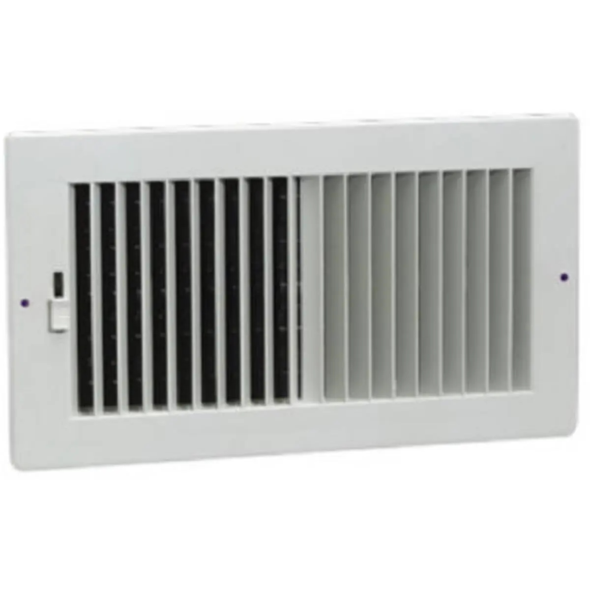 American Metal Products 382W10X4 White 10x4 in 2-Way Sidewall Register with Screws, Adjustable Damper, Painted Stamped Steel, 0.5 in Fin Spacing, 1.4 lbs, 11.75x5.75x1.12 in Dimensions
