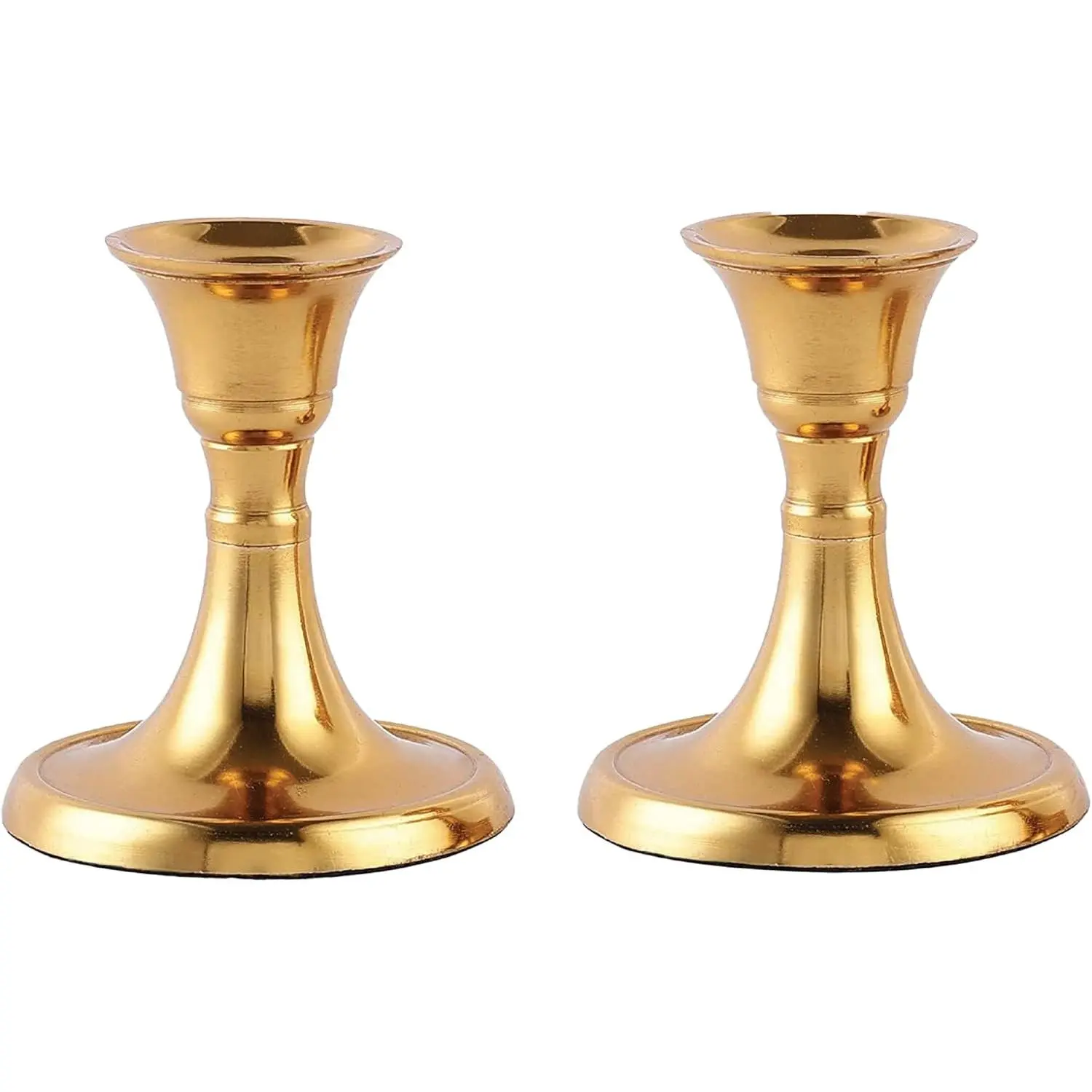 Candlestick Holders Set of 2 Mini Stand Dinning Table Centerpiece Candle Holders Taper Candlesticks Holders Decor Home Candle Holder for Mantel Decorations (Gold)