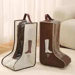 3 Pack Long Reusable Shoe and Boot Storage Bags, Tall Boot Dust Covers, High Top Shoe and Sneaker Organizer Bags, Portable Dustproof and Moisture Resistant Shoe Protector for Travel, Moving, Closet and Home Storage