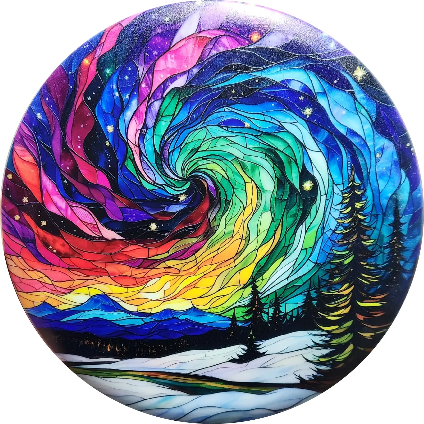 Custom Spiral Stained Glass Disc Golf Disc