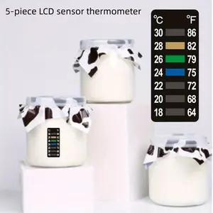 5-Piece LCD Sensor Thermometer Set, Color-Changing, Ideal for Measuring Indoor Water Temperature, Accurate & Reliable
