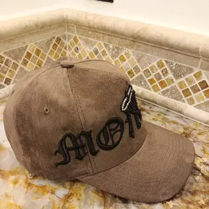 MONEY BROWN SUEDE WITH CRYSTALS HAT     100% ORIGINAL AND GUARANTEED QUALITY J/A