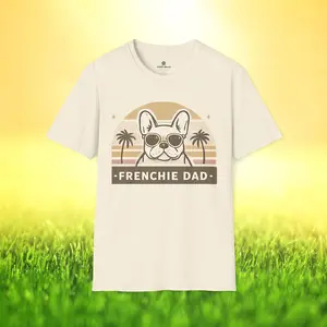 Retro Frenchie Dad Graphic Shirt - Vintage French Bulldog Dog Dad Tee Father's Day Gift