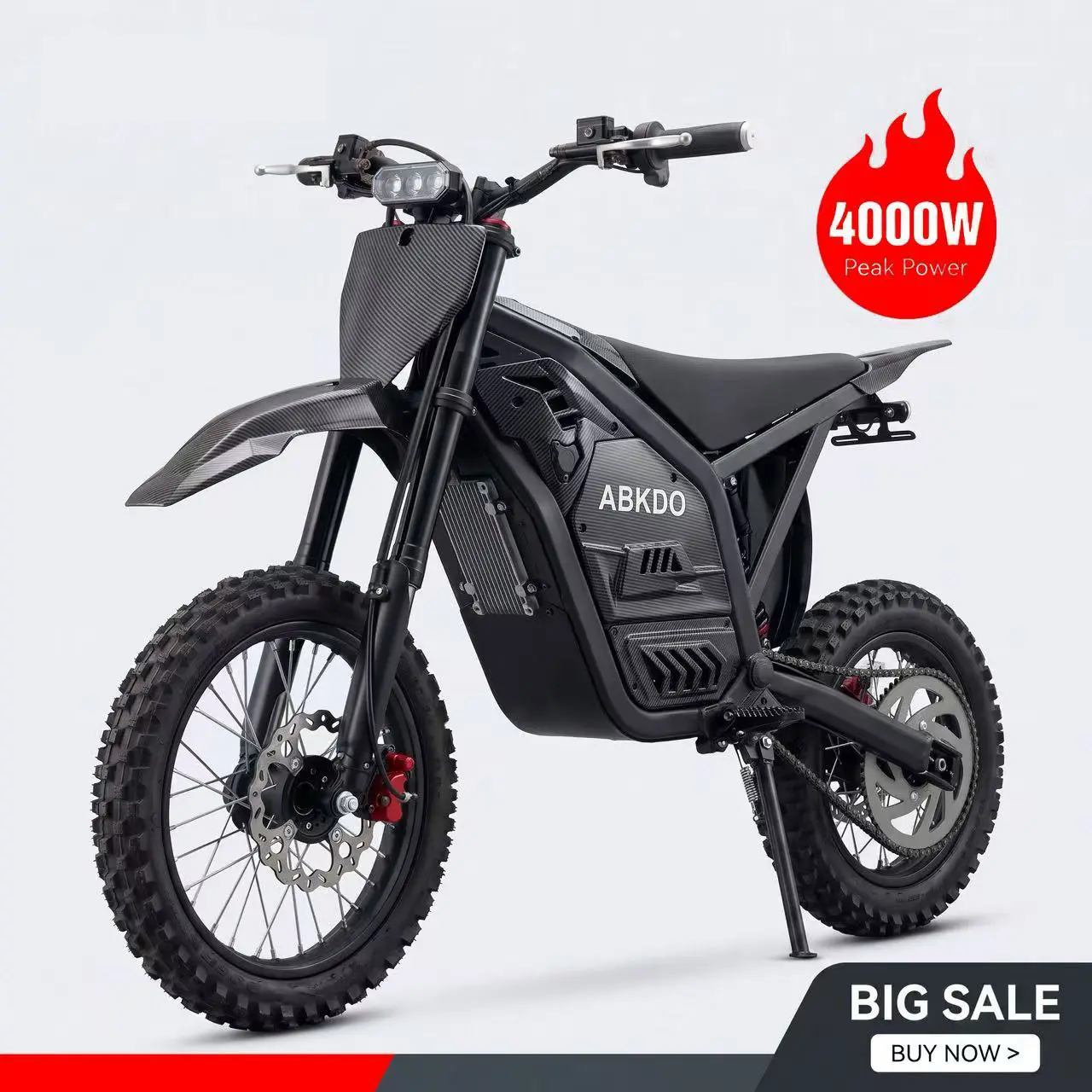 ABK-07 Electric Off-Road Dirt Bike for Teens & Adults - 4000W High-Power Motor, 48V 23Ah Battery, 45 MPH Speed, 40 miles Range, Dual Suspension, 14/12 Inch Tires ebike