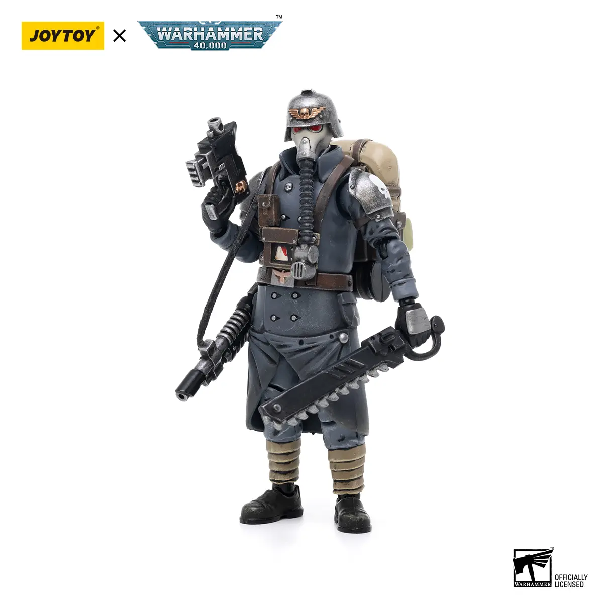 JOYTOY Warhammer 40000 1/18 PVC Action Figure, Astra Militarum Death Korps of Krieg Veteran Squad Sergeant Collectible Figurine, JT2641, Pvc Action Figures