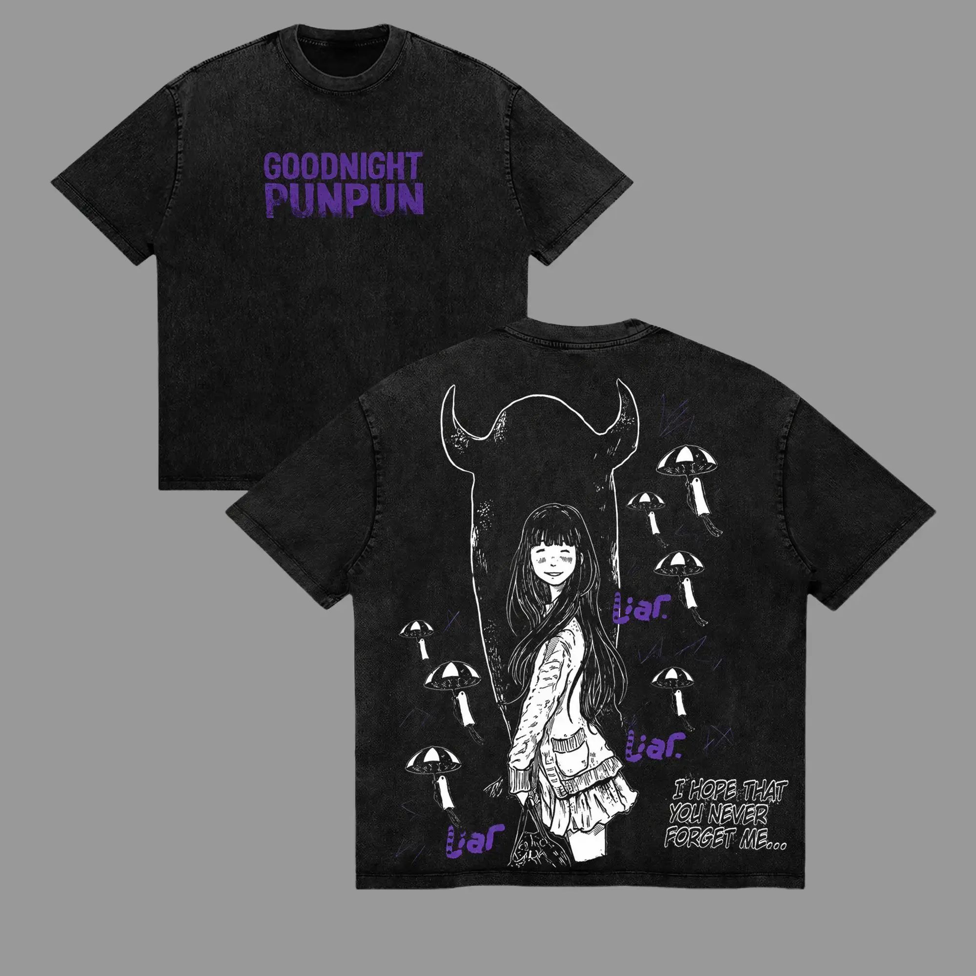 Aiko Tanaka T-Shirt Goodnight Punpun Graphic Tee Vintage Washed Shirt Unisex Streetwear Anime Merch Gift for Anime Lovers Fans