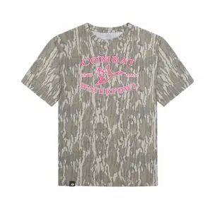 Mossy Oak Camo Pink Combat Logo SS 3D Shirt, Hunting 3D Tee, T shirt 3D Camo, Style T Shirt 3D Camo, Gift For Him For Her