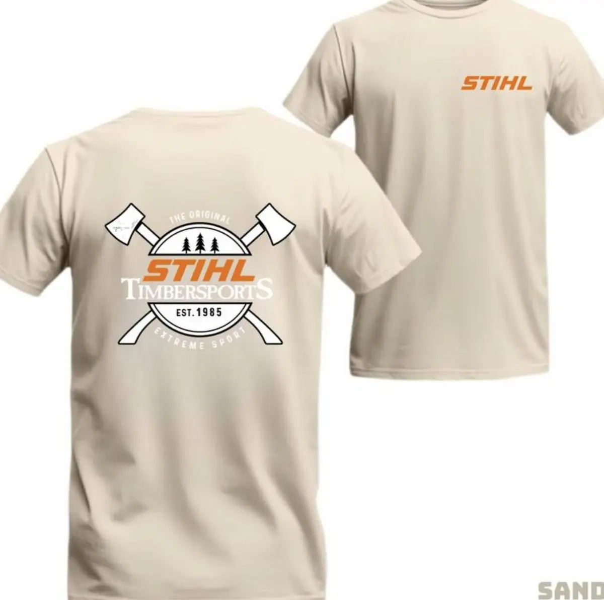 Essential STIHL Timber Sports Lumberjack Axes TShirt, Extreme Wood Chopping Contest Tee, Outdoor Adventure Lovers Shirt, Vintage Forest Logger Graphic Top, Fall Season Gift - In Stock