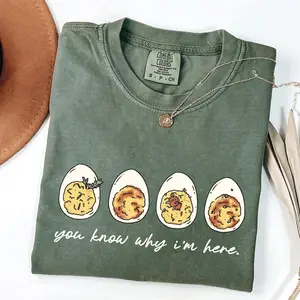 Thanksgiving Deviled Eggs T-Shirt, You Know Why I'm Here T-Shirt, Thankful T-Shirt, Thanksgiving Gift, Thanksgiving Dinner Tee