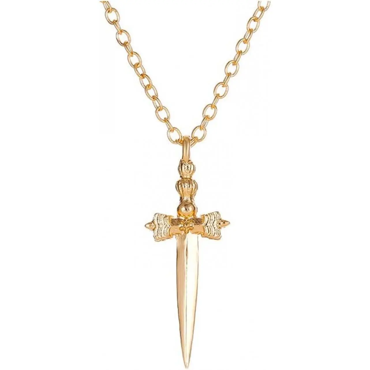 Punk Sword Cross Pendant Necklace Gothic Dagger Knife Necklace Hip Hop Jewlry for Men Women