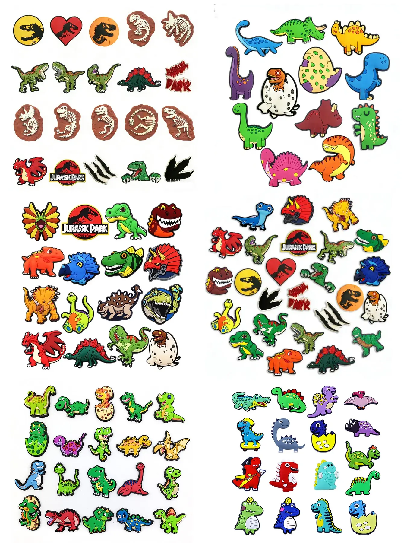 Jurassic Park Dinosaur PVC Cartoon DIY Shoe Charms, Decorative Shoes Classic Sandals, Family Children Home Party Christmas Birthday Gift Footwear