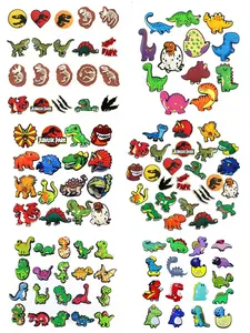 Jurassic Park Dinosaur PVC Cartoon DIY Shoe Charms, Decorative Shoes Classic Sandals, Family Children Home Party Christmas Birthday Gift Footwear