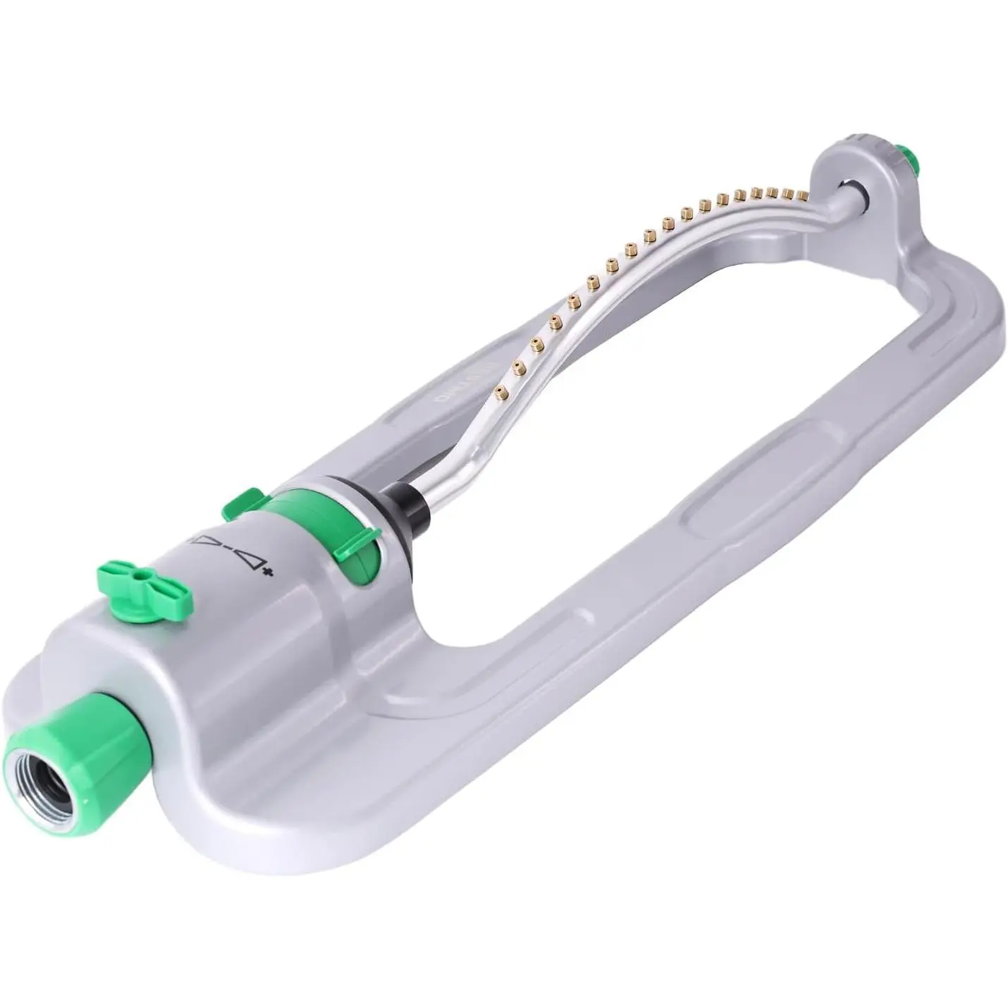 RESTMO Heavy Duty Oscillating Sprinkler with 18 Brass Nozzles, Stable Metal Base, Adjustable Flow & Width & Coverage, Lawn Sprinkler & Garden Sprinkler for Large Yard Irrigation