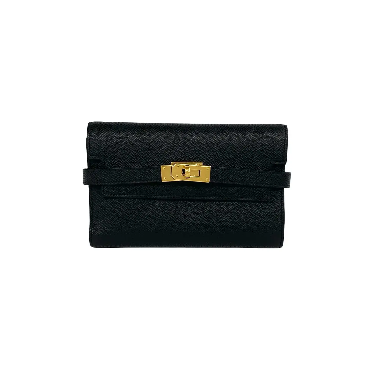 Pre-owned HERMÈS Calfskin Small Leather Goods Hermes Kelly Wallet Medium Trifold Wallet