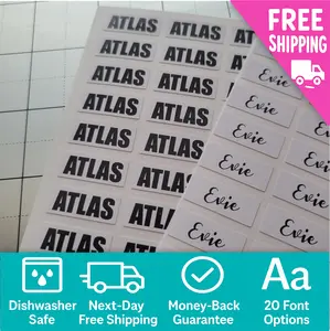 Personalized Back to School Name Stickers for Kids - Small Waterproof Name Labels for Daycare, School, and More! Dishwasher Safe