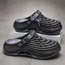 Ubetif Men’s Casual Chic Cute Waterproof Anti-Slip EVA Beach Slides Footwear - Open-Toe Thick Breathable Slip-On Clogs, Home & Outdoor Quick-Dry Shoes