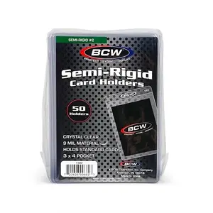BCW Semi Rigid Card Holders Protective Trading Card Case fo Grading Submissions - 50 Pack