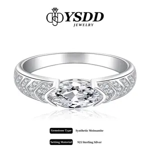 【#221 Eye of Horus】1Carat Vintage Marquise Cut Synthetic Moissanite Rings in 925 Sterling Silver for women gift wedding