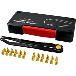 25-Piece Pin Wrench Set with Case, Precision Spanner Wrench - Adjustable Hook Spanner for Bearings, Pulleys & Obscure Fasteners - Metric & Imperial Steel Pins, 160mm Arms, 180° Rotation
