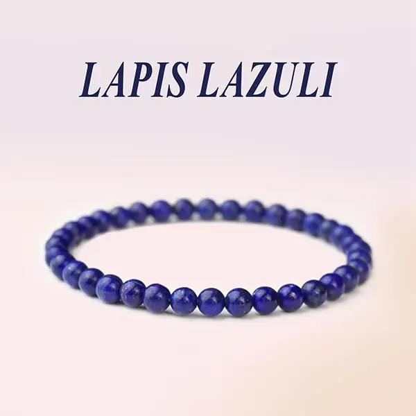 Women Blue Friendship Bracelet Blue Lapis Lazuli Bracelet, AAA Dainty 4mm Beads, Natural Gemstone Stretch Healing Bracelet, Unisex Boho Style Gift