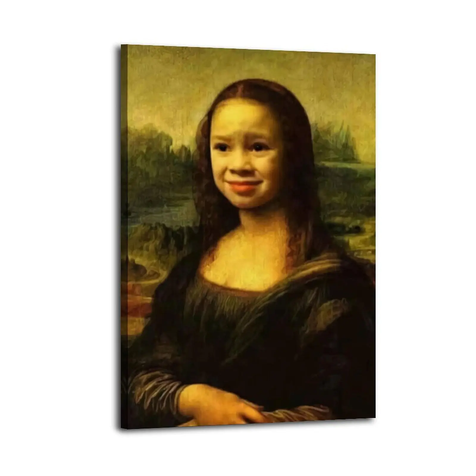 Funny Mona Lisa Waterproof Canvas Print, Home Decor Wall Art for Bathroom & Bedroom, Ideal Gift for Art Wall Decoration