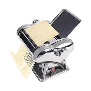 Electric Pasta Maker 135W 410 Stainless Steel Double Knife 8 Thickness Adjustments for Spaghetti Easy Clean Home Use