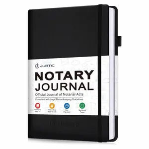 Notary Journal Log Book - Hardcover Notary Public Journal of Notarial Acts, Black