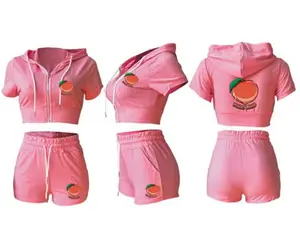 Peachy Brand Crop Top Short Set