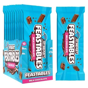 Feastables by MrBeast Milk Chocolate KING Size Chocolate Bar, 2.1oz (60g), 10 countundefined