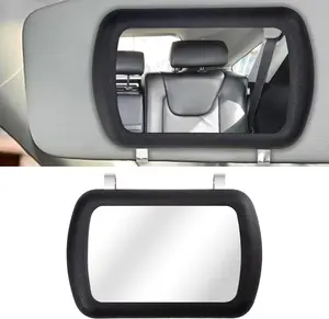 Car Visor Mirror, Universal ClipOn Automotive Sun Visor Vanity Mirror for SUVs and Various Vehicles, Car Accessories Interior for Women, Black