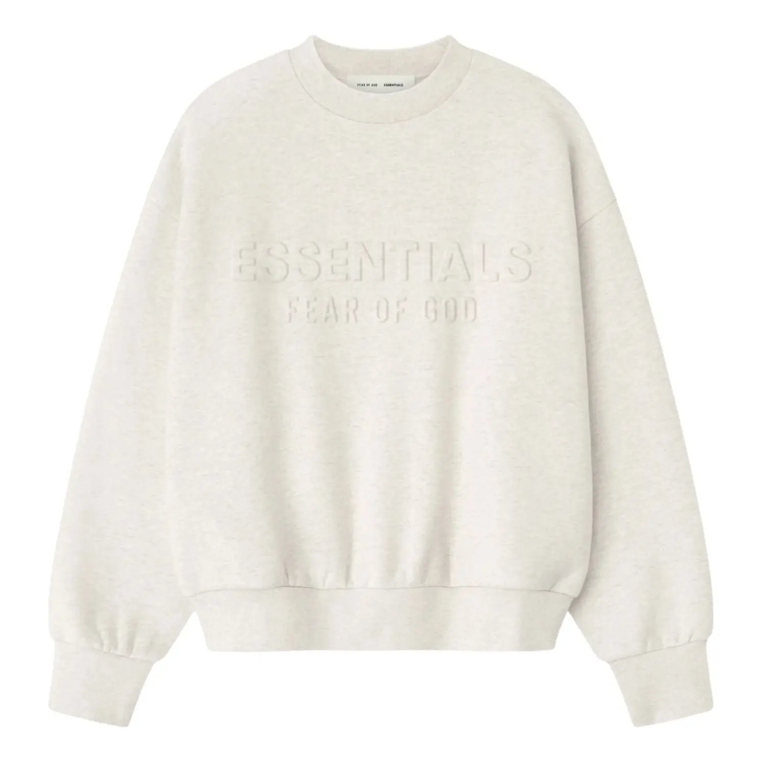Fear of God Essentials Embossed Classic Crewneck Sweatshirt 'Oatmeal Heather' 192HO256552F