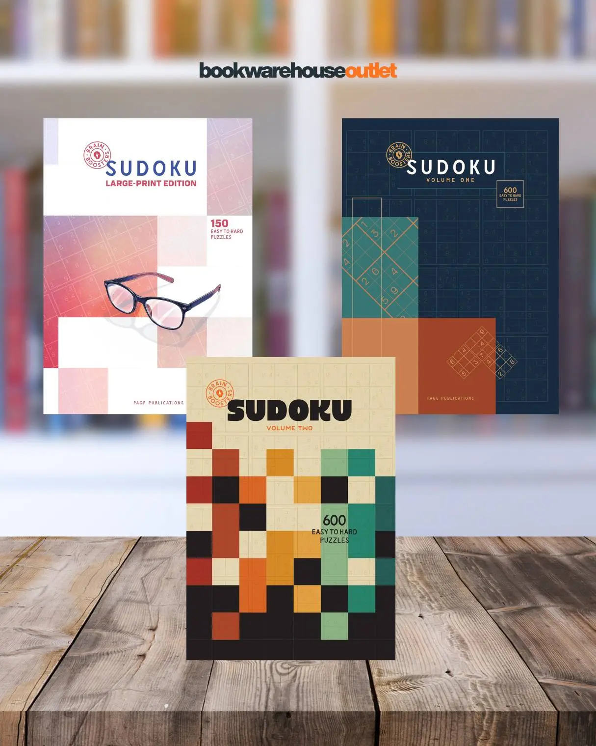 Brain Boosters Bundle 2 - 3-Pack Sudoku Puzzle Books for Beginners, Progressive Levels Logic Games with Stress Relief, Memory Training and Observation