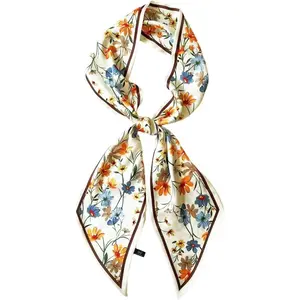 Silk Head Scarf for Hair Fashion Headwrap for Women Lightweight Neck Tie