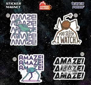 Rocky Amaze Sticker, Retro Sci Fi Alien Vinyl Decal, Amaze Character Art Sticker, Space Fantasy Inspired Gift, Waterproof Die Cut Laptop Car Decal