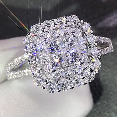 1 PC Fashion Cubic Zirconia Round CZ Elegant Ring For Women Wedding Engagement Valentine's Day Gift Elegant Fashion Rings